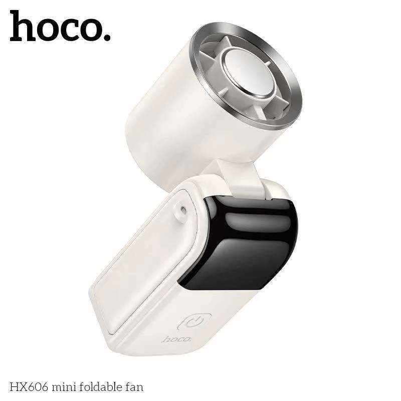 พัดลมพกพา HOCO HX606 พับได้ 90&deg; ปรับแรงลม 100 ระดับ ความเร็วรอบ 20000 RPM แบตเตอรี่ 3000MAH พร้อมสายคล้องคอ